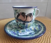 Komplet filiżanka+talerzyk Bolesławiec Unikat Starzyk