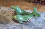 OKAZJA! Stolik kawowy DELFINY | Szklany owalny blat | Vintage | Białystok