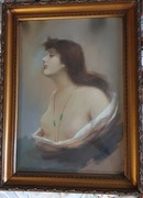 Stary obraz Akt Kobieta B Sapierski około 1900 r