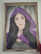 Portret Yennefer z Vengerbergu. Rysowany kredkami 60cm sygnowany Chamarczuk