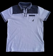 KANGOL t-shirt oryginalna biała koszulka polo rozmiar L, M