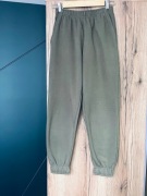 Spodnie dresowe damskie ze ściągaczami khaki Pull & Bear 34/XS