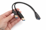 kabel usb rozdzielacz usb 3.0 1x żeński na 2x męski adapter