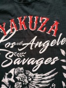 YAKUZA___ CZARNY T-SHIRT DAMSKI PRINT__BDB___ 36