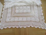 Obrus biały szydełkowy na szydełku 108x 160 cm