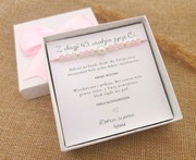 Bransoletka urodzinowa urodziny kamienie kwarc różowy perła pudełko prezent