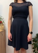 Sukienka granatowa koktajlowa imprezowa sukieneczka HM rozmiar XS 34