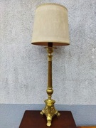 Mosiężna lampa z abażurem 102cm lampka biurkowa