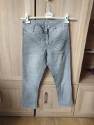 Damskie szare jeansy o dopasowanym kroju (slim fit) S