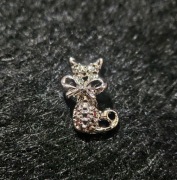 Ozdoby 3d, biżuteria z cyrkoniami, charms - kot, 1szt.