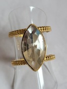 Złoty pierścionek regulowany z dużym kamieniem 18 mm