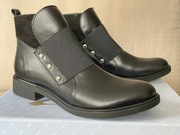 Botki sztyblety damskie skórzane czarne ocieplane rozmiar 37