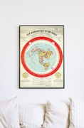 Plaska ziemia Mapa Świata Gleason 1892r. Flat Earth 70x50cm