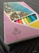 Kredki chińskie drewniane TIENTAN 12 kredek nowe oryginał PRL