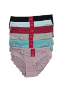 6x Majtki Damskie Bawełniane Figi z Koronką 