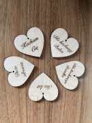 Serce serduszko ze sklejki z grawerem