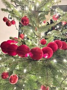 2m Girlanda korale świąteczne bombki welur czerwone 