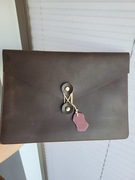 Skórzane etui na laptop 13–14" handmade brąz vintage do MacBook Air/Pro