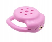 Różowy lekki mini pas cnoty płaska klatka chastity, zamek od góry 4 oringi