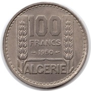 ALGIERIA 100 franków 1950, KM# 93, AU