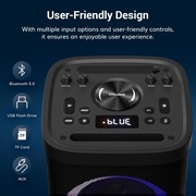 TONOR K60 - Maszyna karaoke Bluetooth z 2 mikrofonami bezprzewodowymi