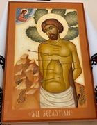 Ikona św. Sebastiana 30x25