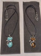 Zawieszki,wisiory koty.Turkus i tygrysie oko