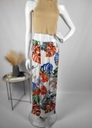 Ręcznie szyta spódnica maxi z tropikalnym printem liści handmade