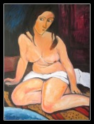 "Akt, współczesny pastisz obrazu Modiglianiego".