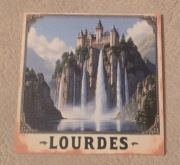 Magnes na lodówkę akrylowy Lourdes Matka Boska Francja Sanktuarium(35). 