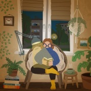 "Jesieniara" - pocztówka, grafika cyfrowa, format wydruku 14x14cm