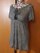 Tunika hiszpanka Jacqueline Riu r.2/38 czarny szary cienka gumki paski