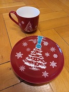 Altom Design świąteczny kubek talerz deserowy Zimowa Choinka