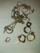 Srebrne łańcuszki,pierscionki i inne 55g