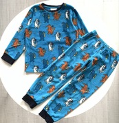 C&A Zimowa PIŻAMA 116 Ciepła welurowa bawełniana chłopięca na zimę IDEAŁ