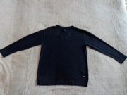 Granatowy elegancki bawełniany sweter w serek Tommy Hilfiger XL 42