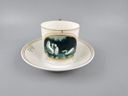 Filiżanka kolekcjonerska do mokki Nymphenburg "Łabędzie"