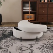 Stylowa pufa półksiężyc ze schowkiem