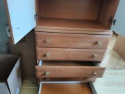 Komplet szuflad i szafek, narożne, z witryną