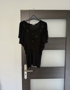 Bluzka damska czarna z ciekawym przodem Orsay rozmiar XL