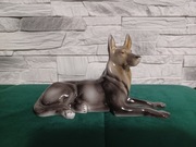 Pies owczarek figurka porcelana Hollohaza
