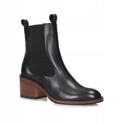 BOTKI SKÓRZANE 7MIL SZEROKI OBCAS SKÓRA NATURALNA 37,5 CIELAK M CZARNE