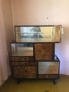 Kredens, etażerka, barek - przeszklona. Vintage PRL lata 60/70 XX wieku