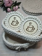 Koszyczek na pieczywo i sztućce, 4 podkładki, parapetówka, prezent dla mamy