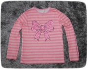 Bluzka w paski z kokardką 9-10 lat Nowa