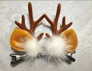 2szt spinki do włosów rogi Renifer Boże Narodzenie handmade 