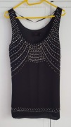 Czarna bluzka H&M 36 S tunika mini sukienka cekiny 