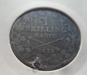 Szwecja Król Karol XIV Jan Bernadotte 1 szyling skilling banco 1839 KM# 642