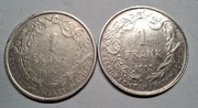 Monety srebrne Belgia 1 Frank 1912 1913 srebro 2szt