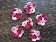 Kwiaty kolorowe melanż na szydełku kordonek zestaw 